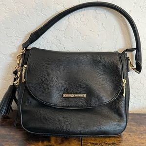 Poppy & Peonies black and rose gold bag